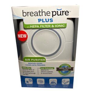 Breathe Pure Air Purifier Plug In HEPA Filter Ionic Removes Odors Night Light